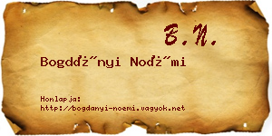 Bogdányi Noémi névjegykártya
