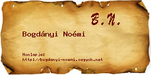 Bogdányi Noémi névjegykártya